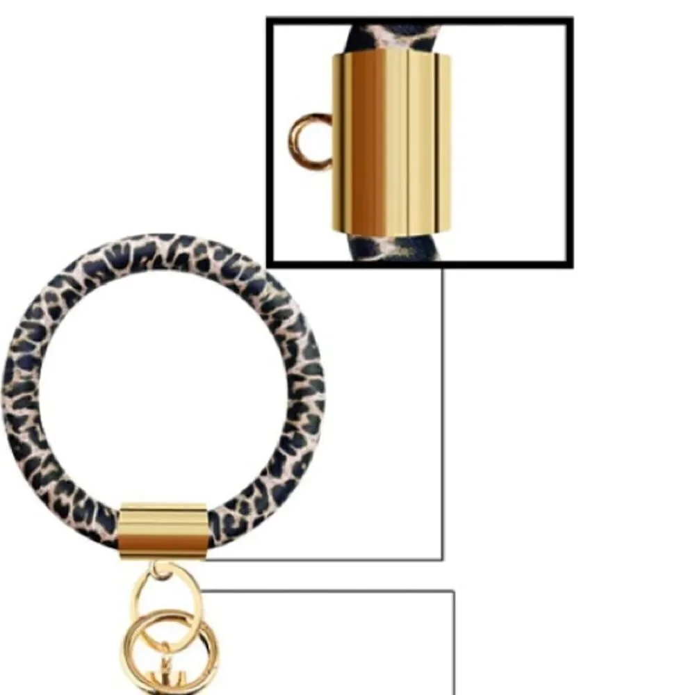 Leopard Print key ring bracelet